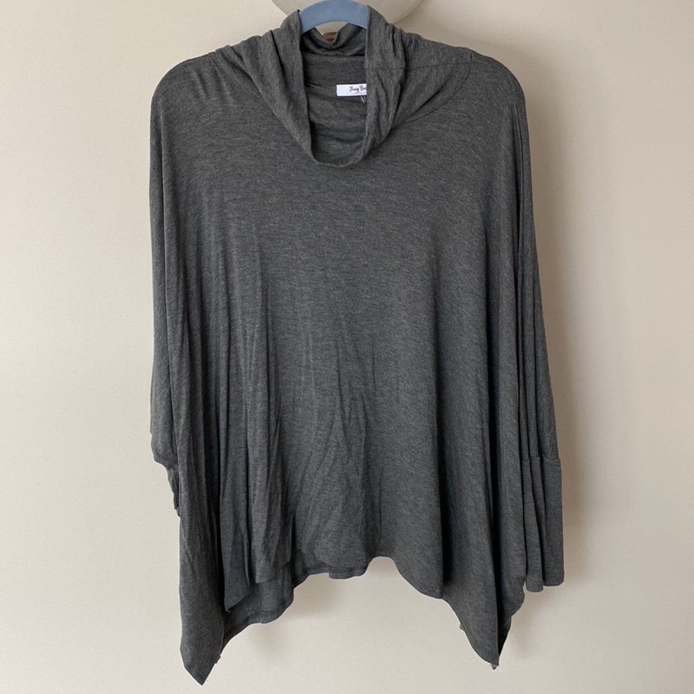 Jenny Boston Turtleneck Tunic Dolman Top 💗 Gray